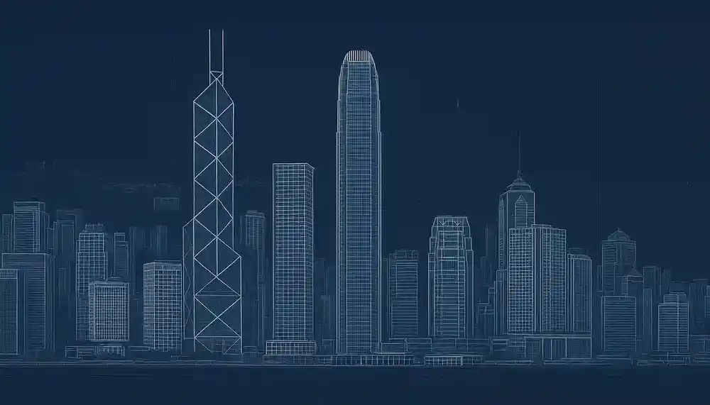 Hong Kong financial district skyline
